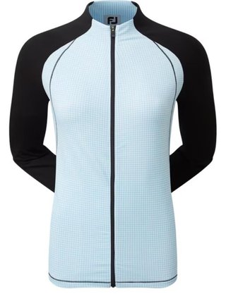 FootJoy Houndstooth Printed women's sweatshirt, black/blue houndstooth