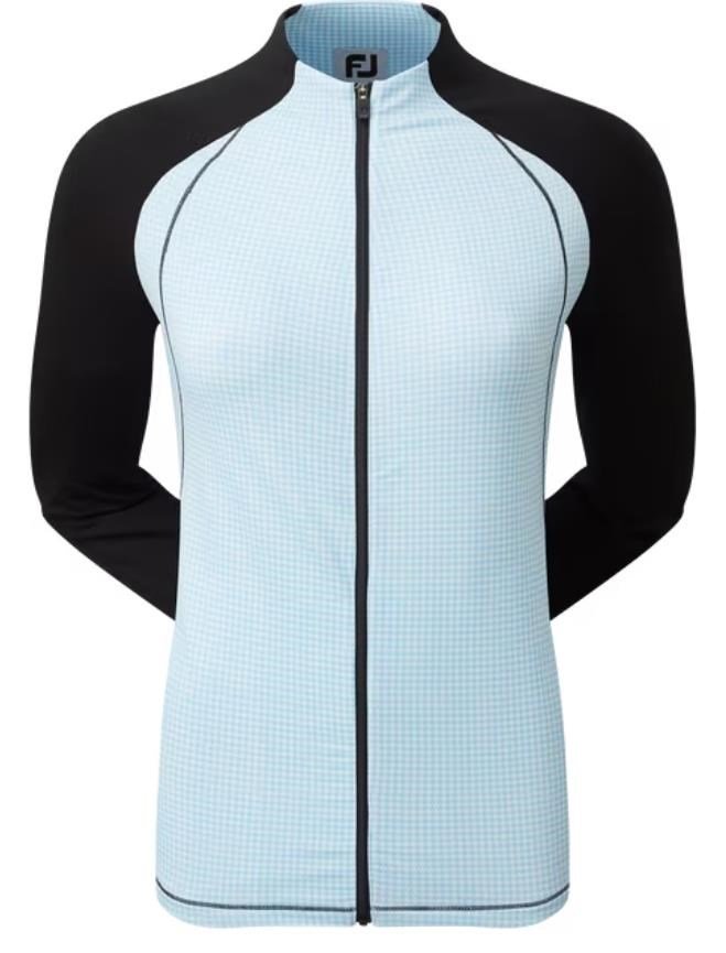 FootJoy Houndstooth Printed women's sweatshirt, black/blue houndstooth