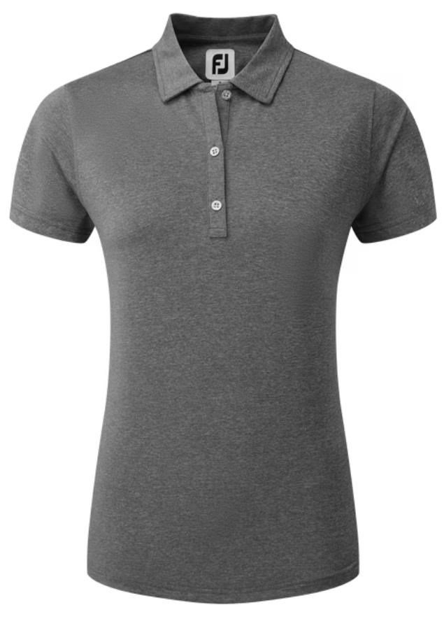 FootJoy Heather Self-Collar Lisle women's polo, black