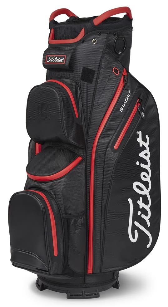 Titleist 14 StaDry cart bag, black/black/red