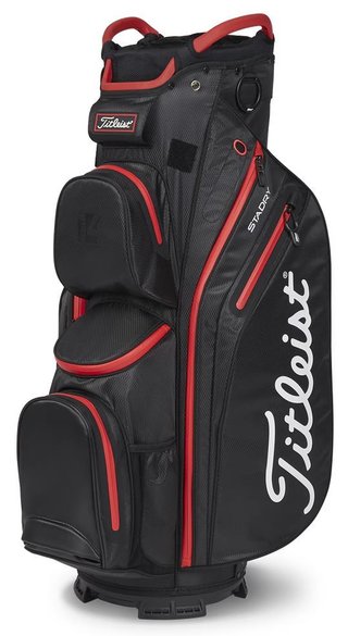 Titleist 14 StaDry cart bag, black/black/red