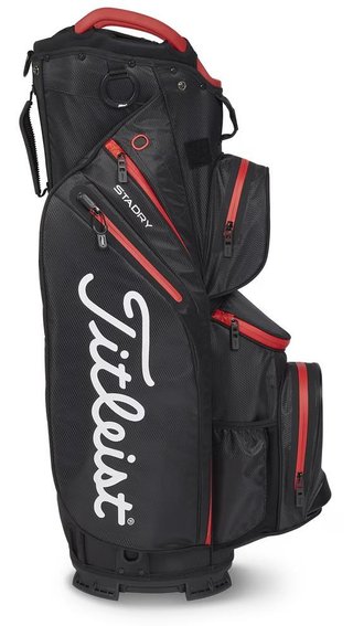 Titleist 14 StaDry cart bag, black/black/red