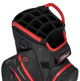 Titleist 14 StaDry cart bag, black/black/red