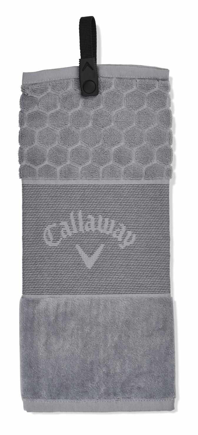 Callaway Tri-Fold 23 golf towel 16"x21", silver