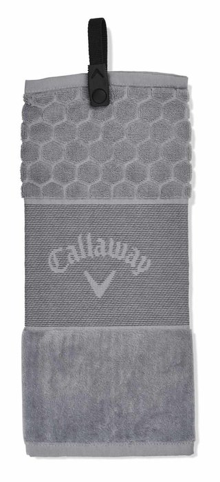 Callaway Tri-Fold 23 golf towel 16"x21", silver