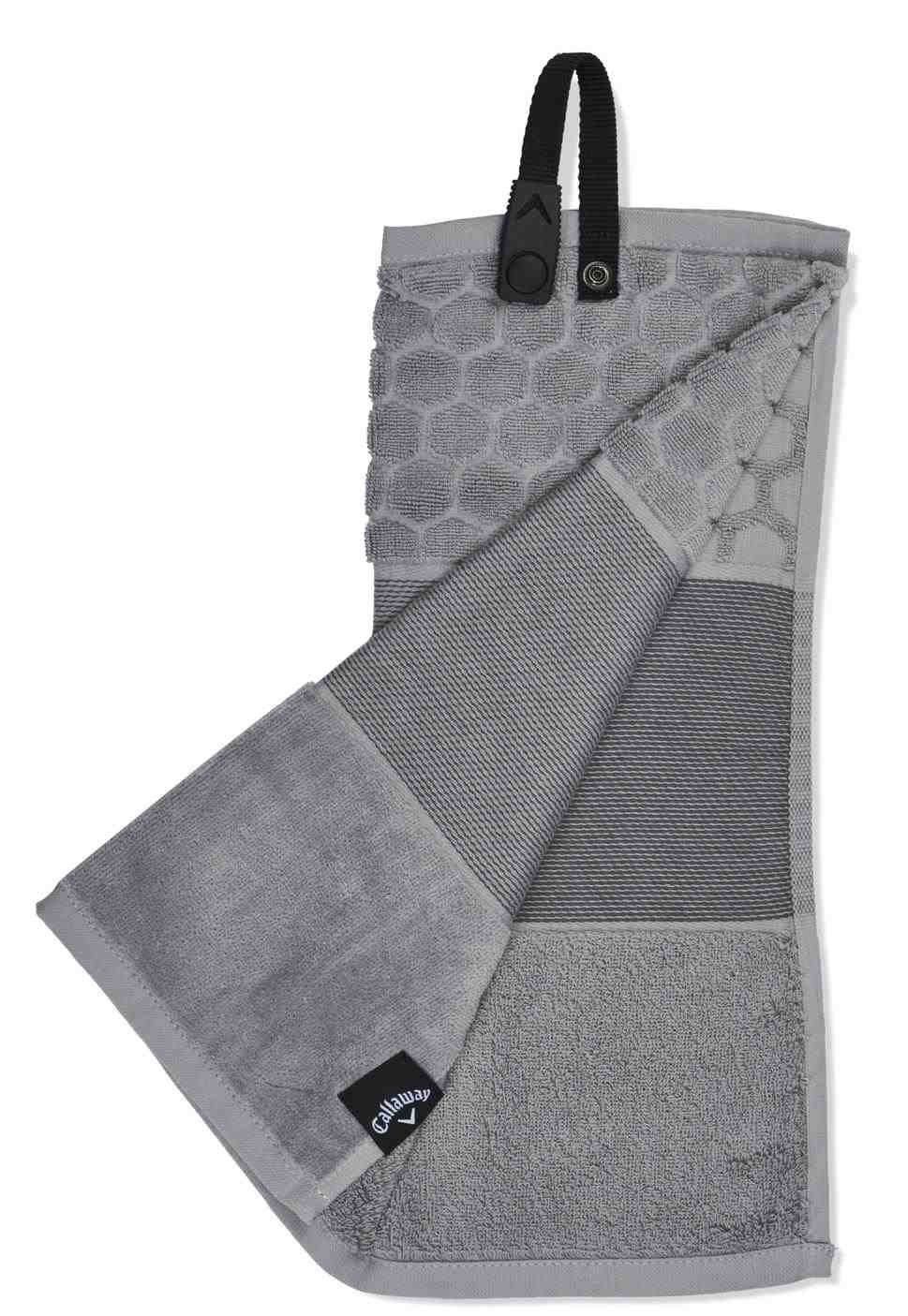 Callaway Tri-Fold 23 golf towel 16"x21", silver