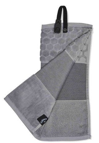 Callaway Tri-Fold 23 golf towel 16"x21", silver