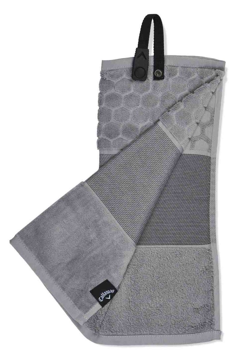 Callaway Tri-Fold 23 golf towel 16"x21", silver