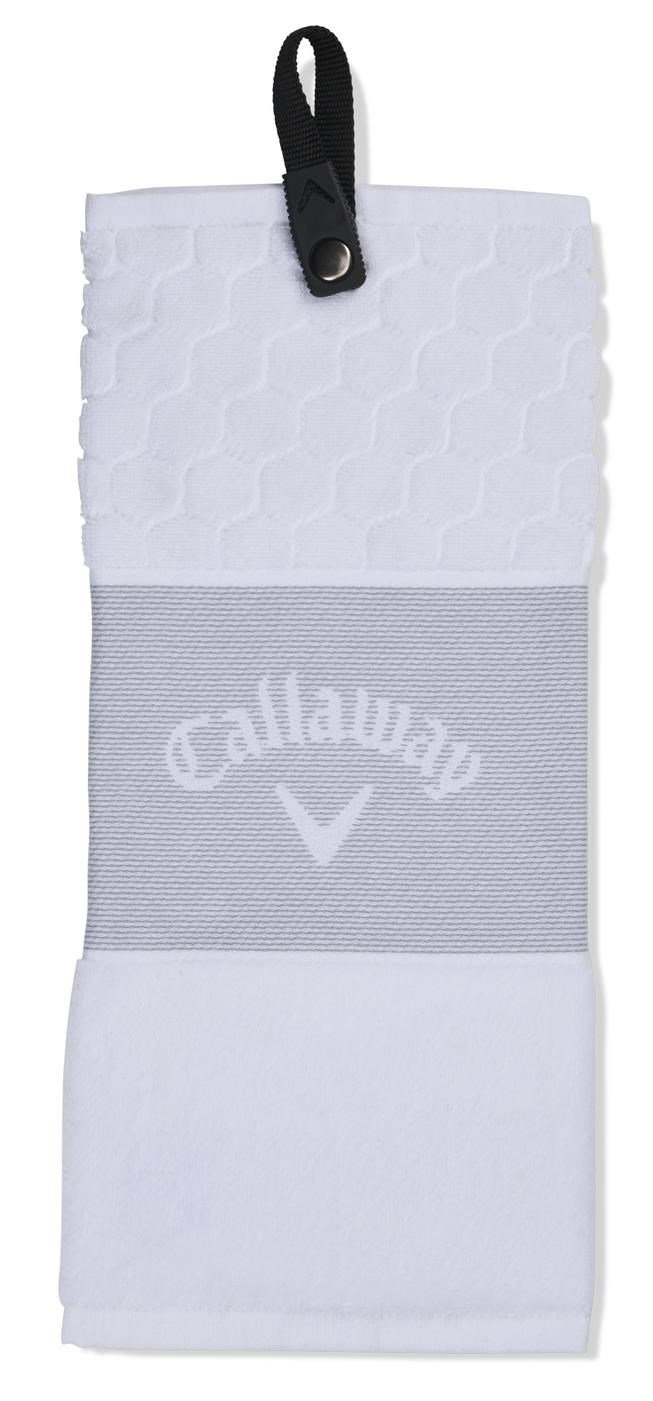 Callaway Tri-Fold 23 golf towel 16"x21", white