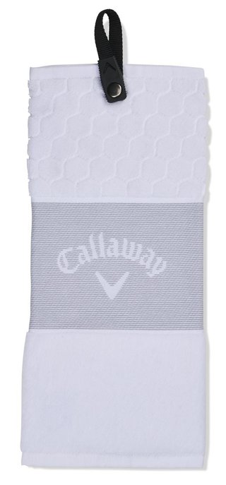Callaway Tri-Fold 23 golf towel 16"x21", white