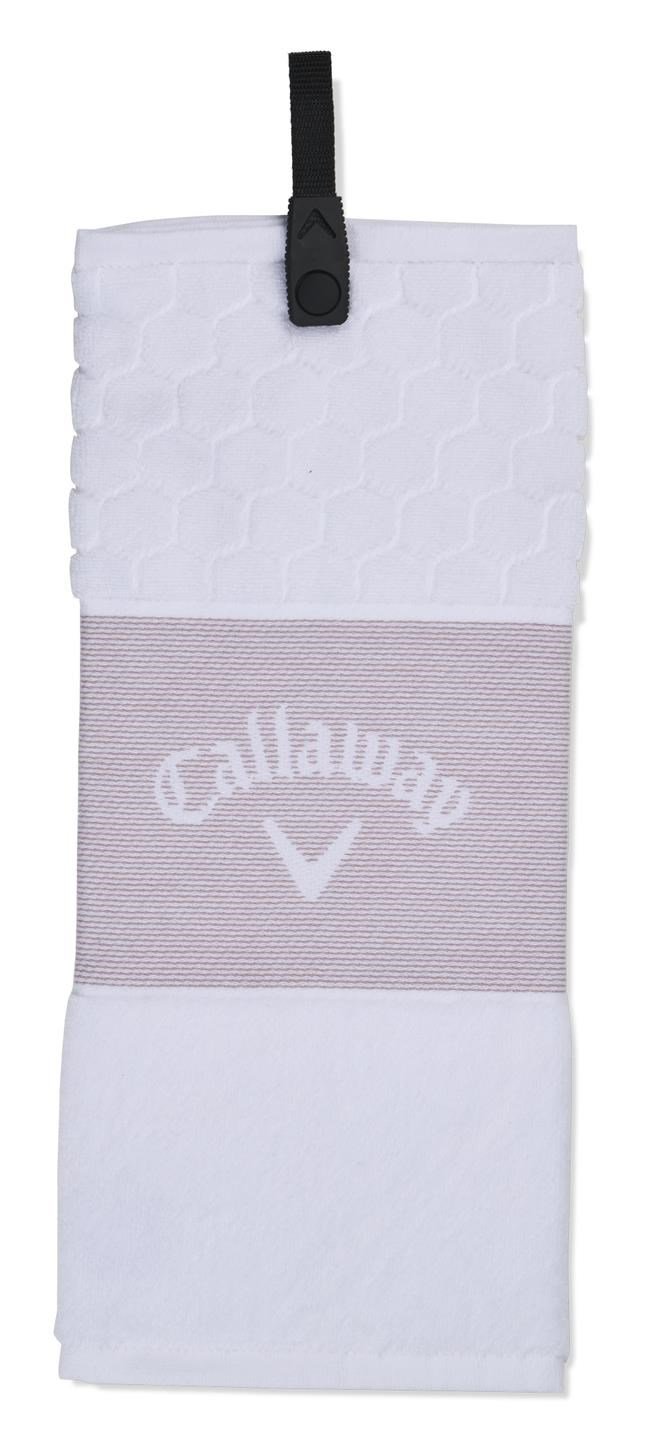 Callaway Tri-Fold 23 golf towel, mauve/white