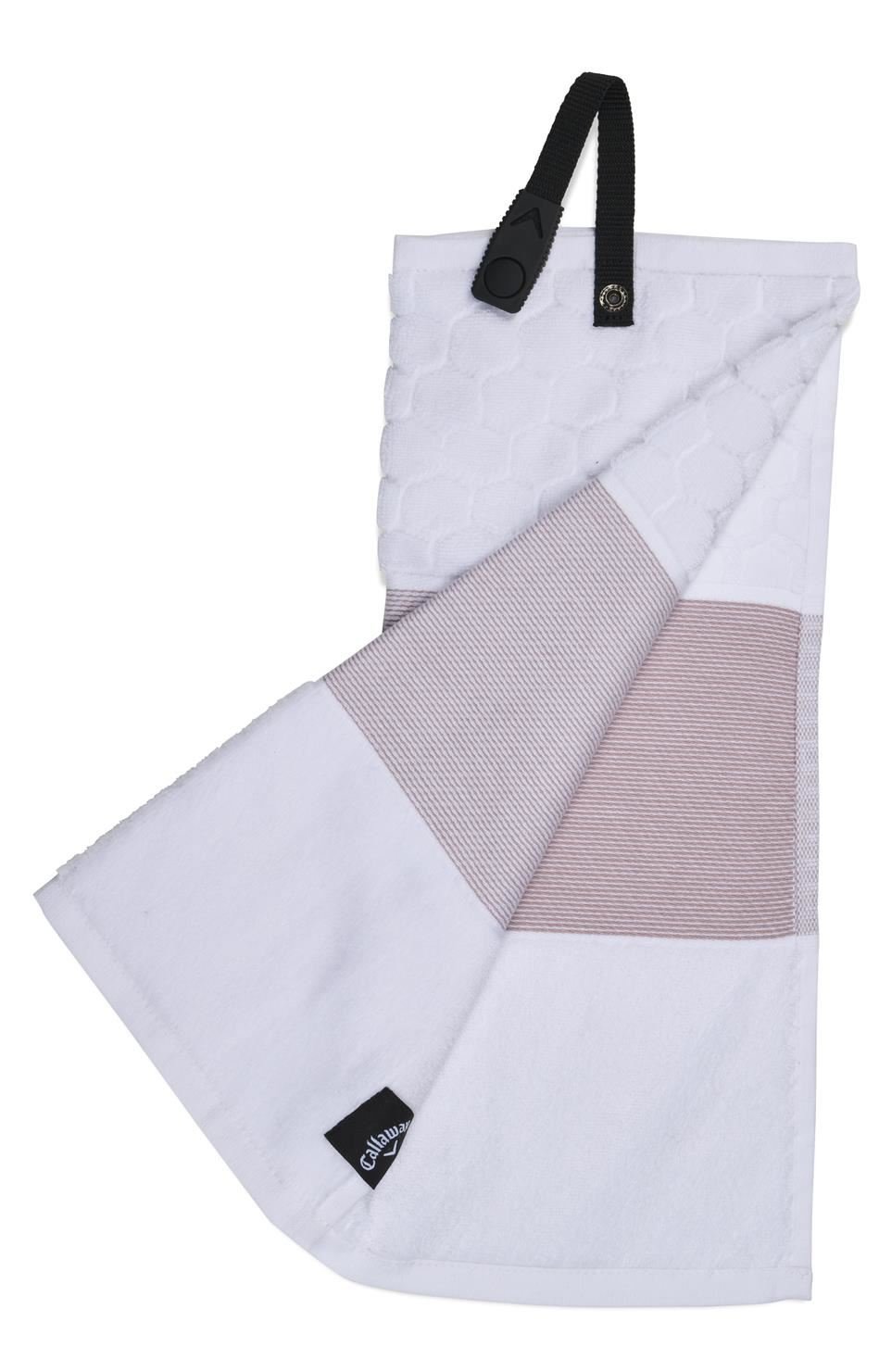 Callaway Tri-Fold 23 golf towel, mauve/white