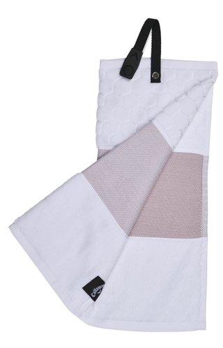Callaway Tri-Fold 23 golf towel, mauve/white