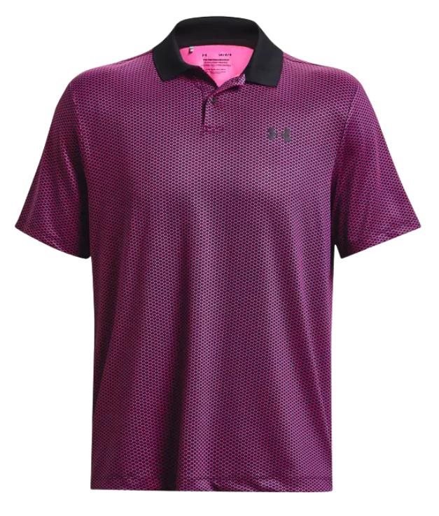 Under Armour Performance 3.0 Printed men's polo, black/pink