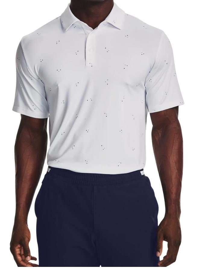 Under Armour Playoff 3.0 Printed men's polo, white/static blue
