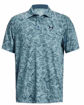 Under Armour Playoff 3.0 Printed men's polo, still water/static blue