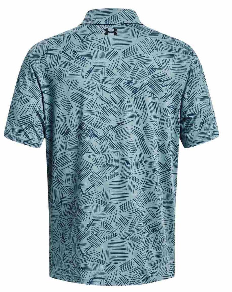 Under Armour Playoff 3.0 Printed men's polo, still water/static blue