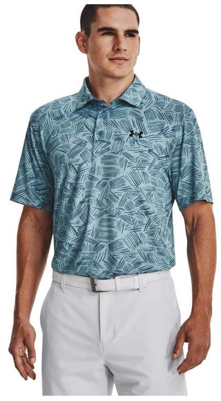 Under Armour Playoff 3.0 Printed men's polo, still water/static blue