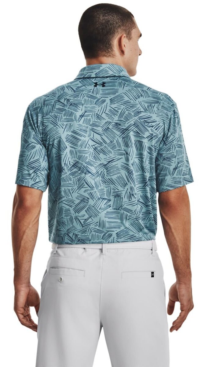 Under Armour Playoff 3.0 Printed men's polo, still water/static blue