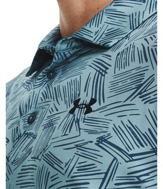 Under Armour Playoff 3.0 Printed men's polo, still water/static blue