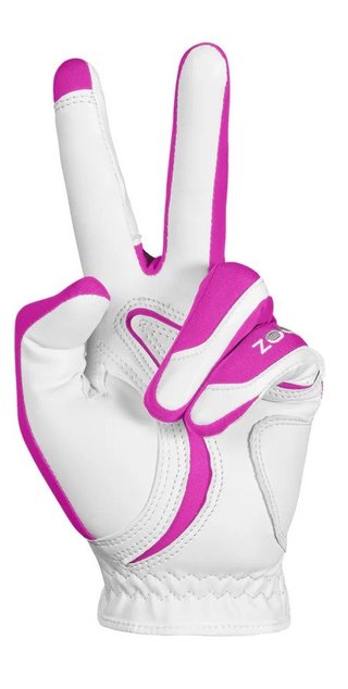 Zoom Zoom Hybrid ladies golf glove, white/pink