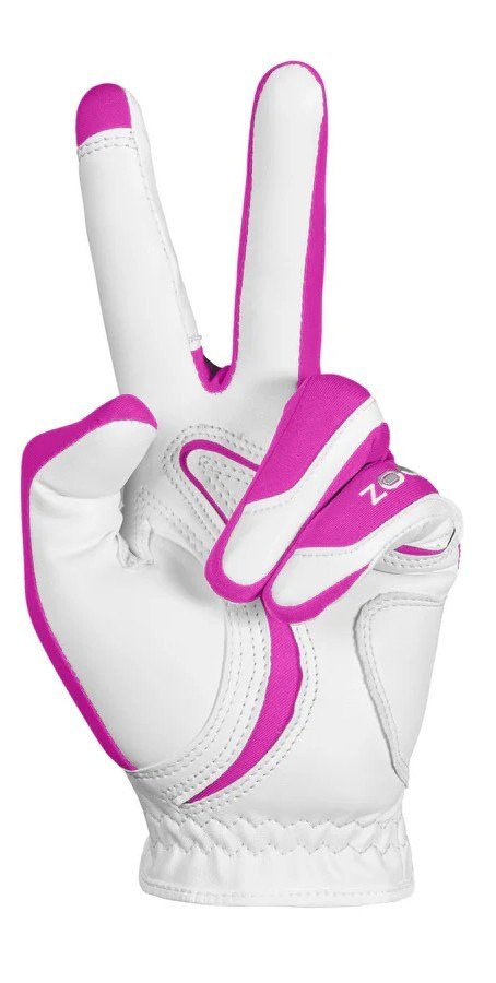 Zoom Zoom Hybrid ladies golf glove, white/pink