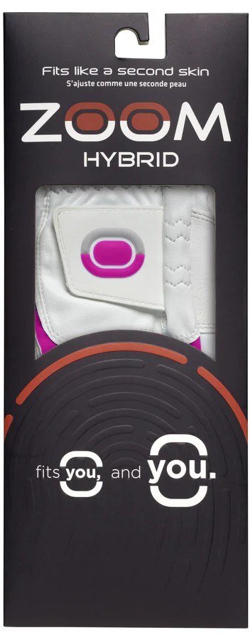 Zoom Zoom Hybrid ladies golf glove, white/pink
