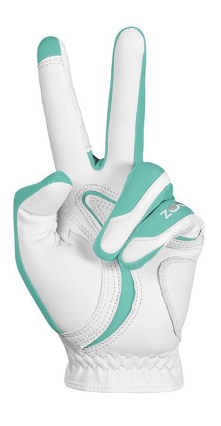 Zoom Zoom Hybrid ladies golf glove, white/mint