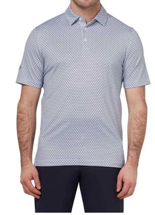 Callaway Trademark Ombre Chev Print men's polo, bright white