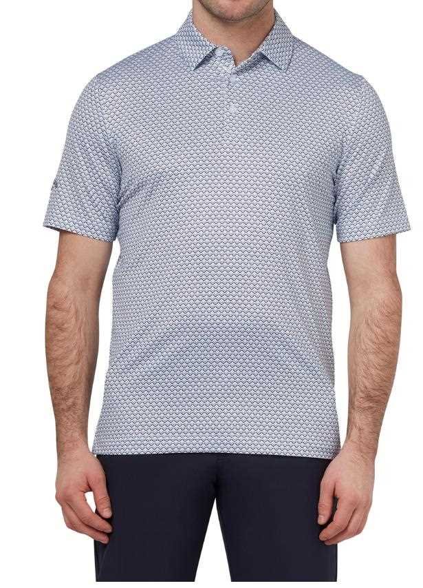 Callaway Trademark Ombre Chev Print men's polo, bright white