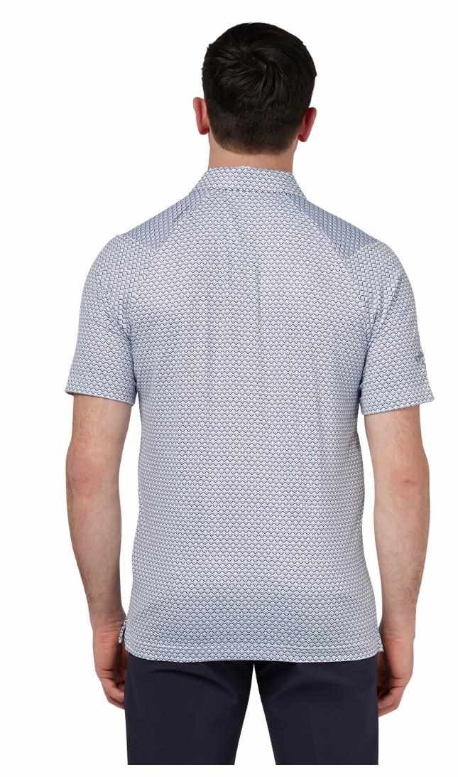 Callaway Trademark Ombre Chev Print men's polo, bright white