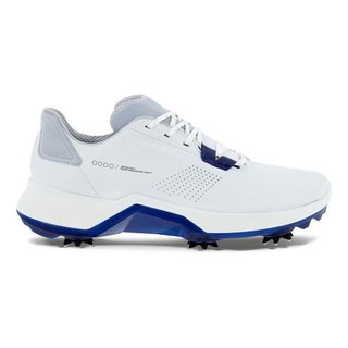 Ecco Biom G5 mens golf shoes, white/blue