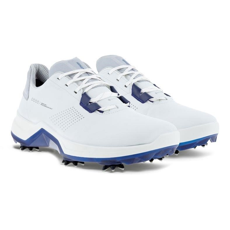 Ecco Biom G5 mens golf shoes, white/blue