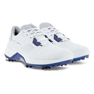 Ecco Biom G5 mens golf shoes, white/blue