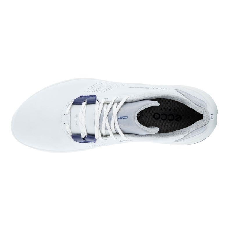 Ecco Biom G5 mens golf shoes, white/blue
