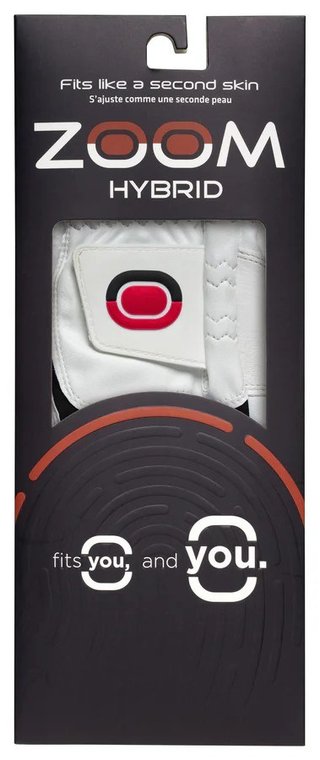 Zoom Zoom Hybrid mens golf glove, white/black/red