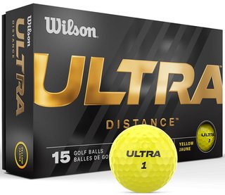 Wilson Ultra Distance golf balls, yellow