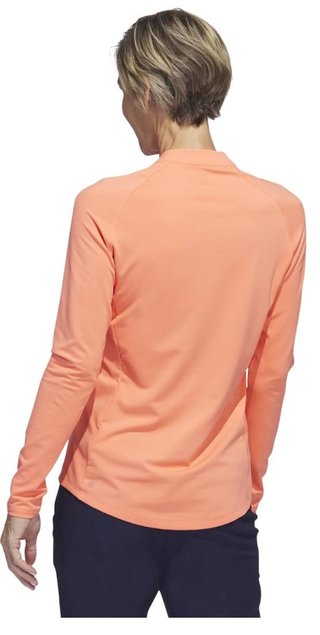 Adidas Solid Quarter Zip Long Sleeve women's sweatshirt, coral fusion