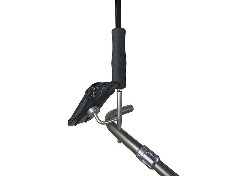 JuCad smartphone holder with umbrella extension, titanium