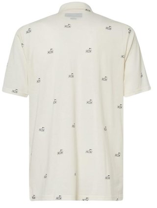 Oakley Golf Flag Pattern men's polo, arctic white