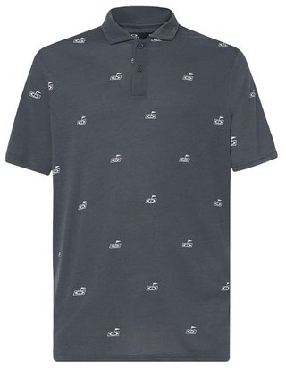 Oakley Golf Flag Pattern men's polo, dark slate