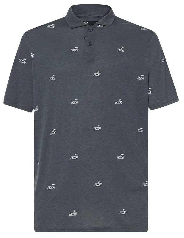 Oakley Golf Flag Pattern men's polo, dark slate