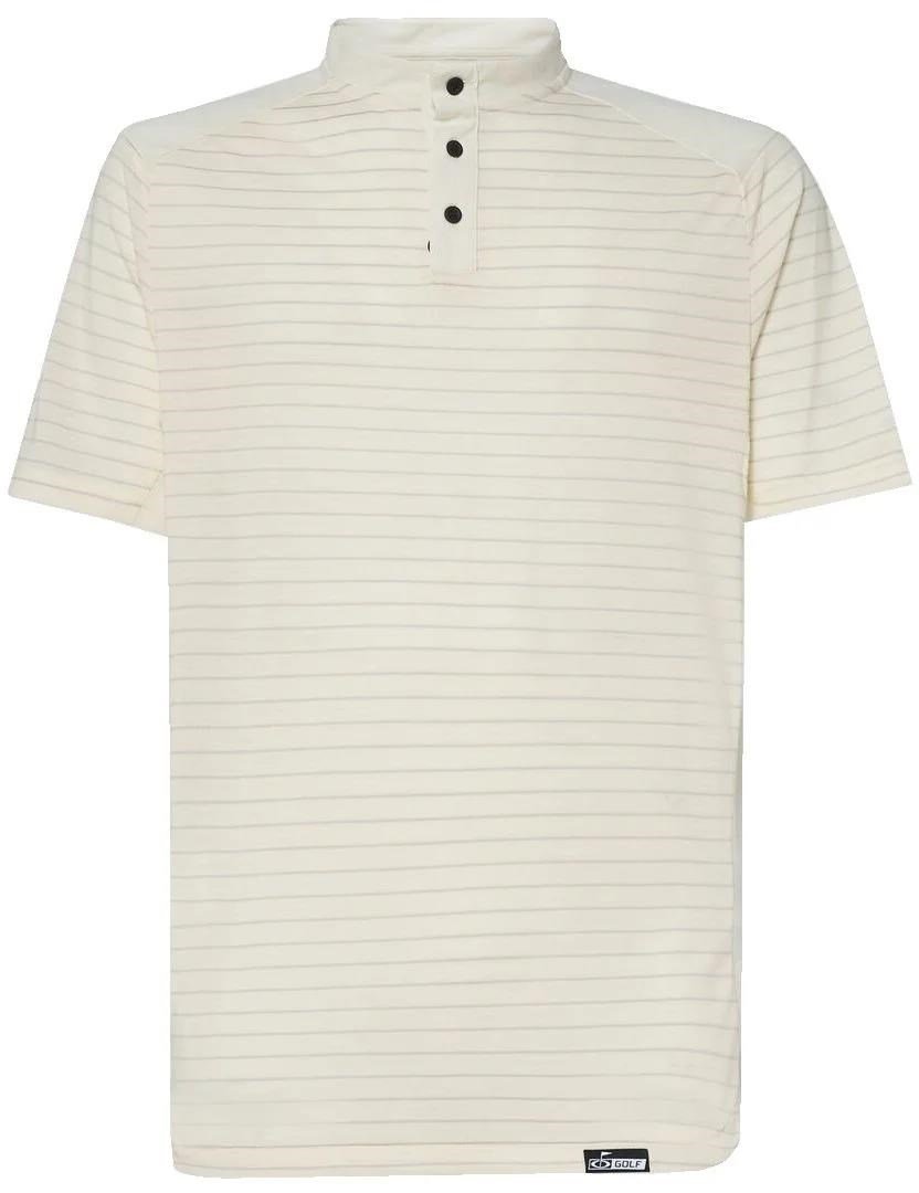 Oakley Fringe Stripe men's polo, arctic white