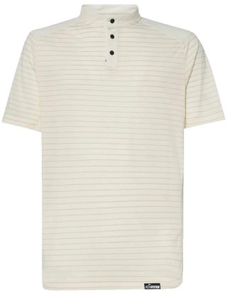 Oakley Fringe Stripe men's polo, arctic white