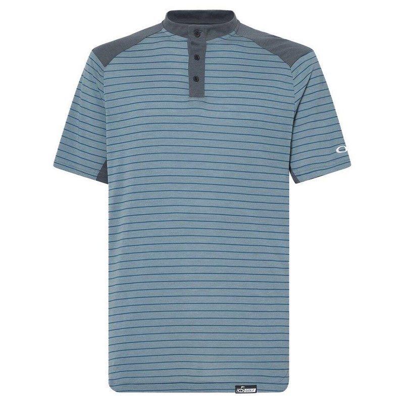 Oakley Fringe Stripe men's polo, dark slate