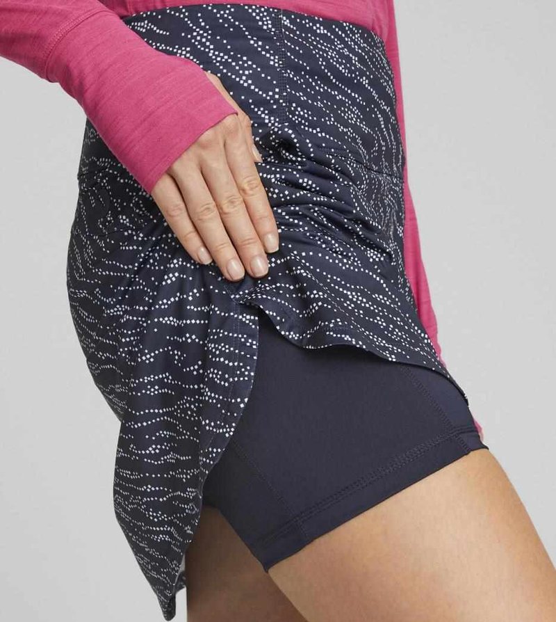 Puma PwrMesh Whitewater women's golf skirt, navy blazer/bright white