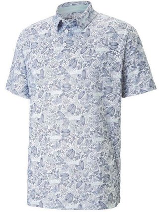 Puma Mattr Seaplanes men's polo, navy blazer/tropical aqua