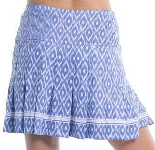 Lucky in Love Ikat Pleated women's golf skort, shadow