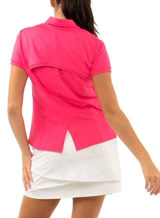 Lucky in Love Chi Chi Short Sleeve women's polo, melon