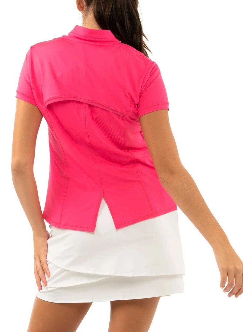 Lucky in Love Chi Chi Short Sleeve women's polo, melon